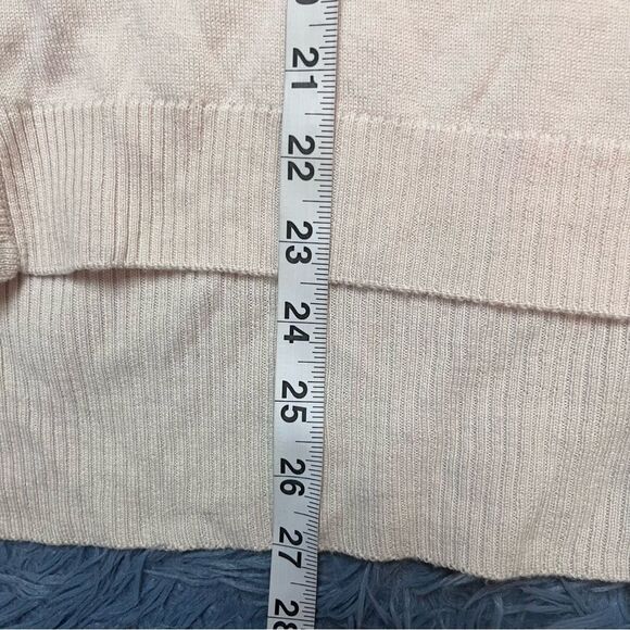 525 America Cream White 100% Merino Wool Oversized Turtleneck Sweater Size M - Picture 3 of 5